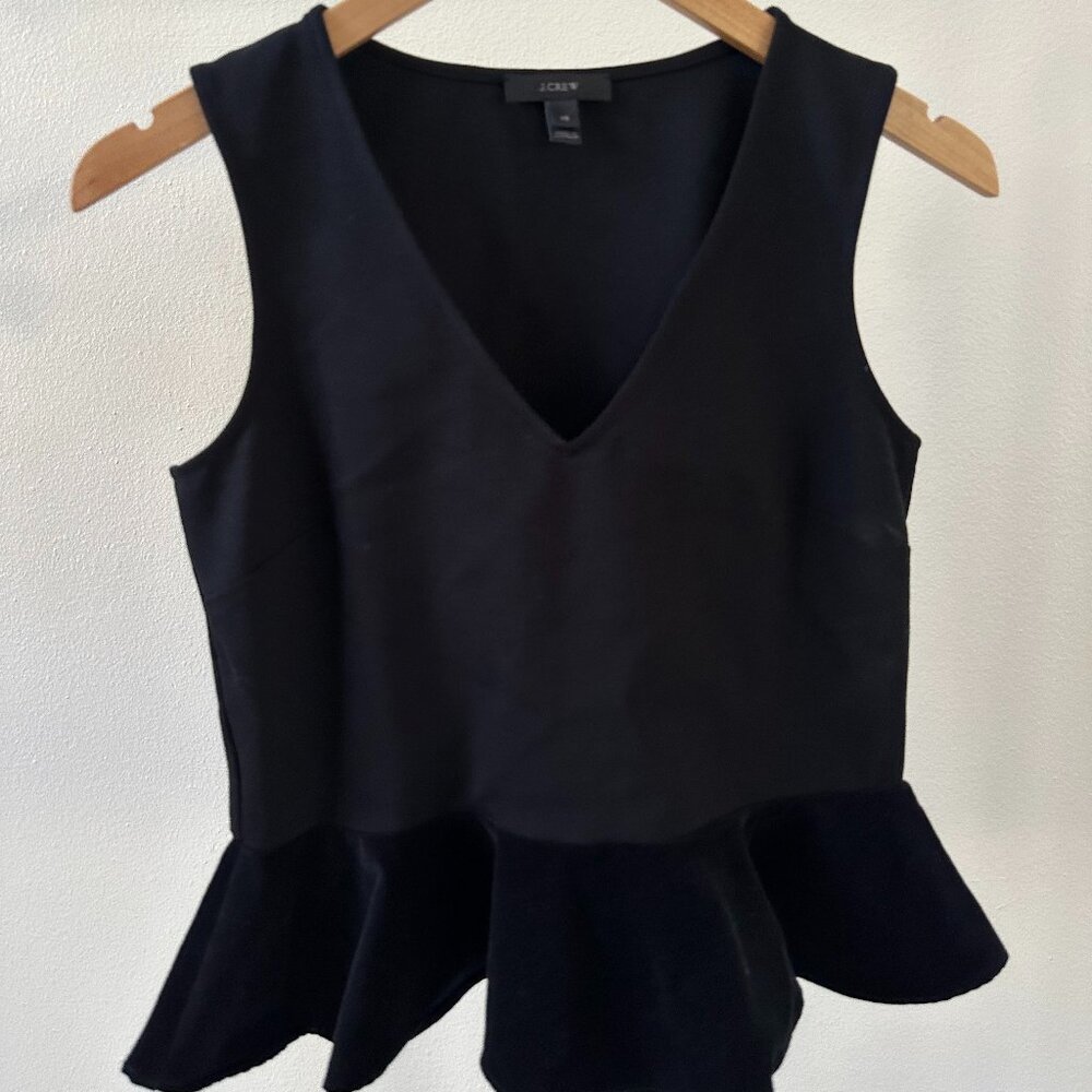 J.Crew Velvet Peplum Top